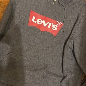 Levi's Red Logo Gray Hoodie